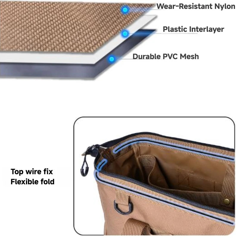 Camping Tent Peg Storage Bag Large Capacity Lightweight Tool Organizer for Outdoor Garden Beach