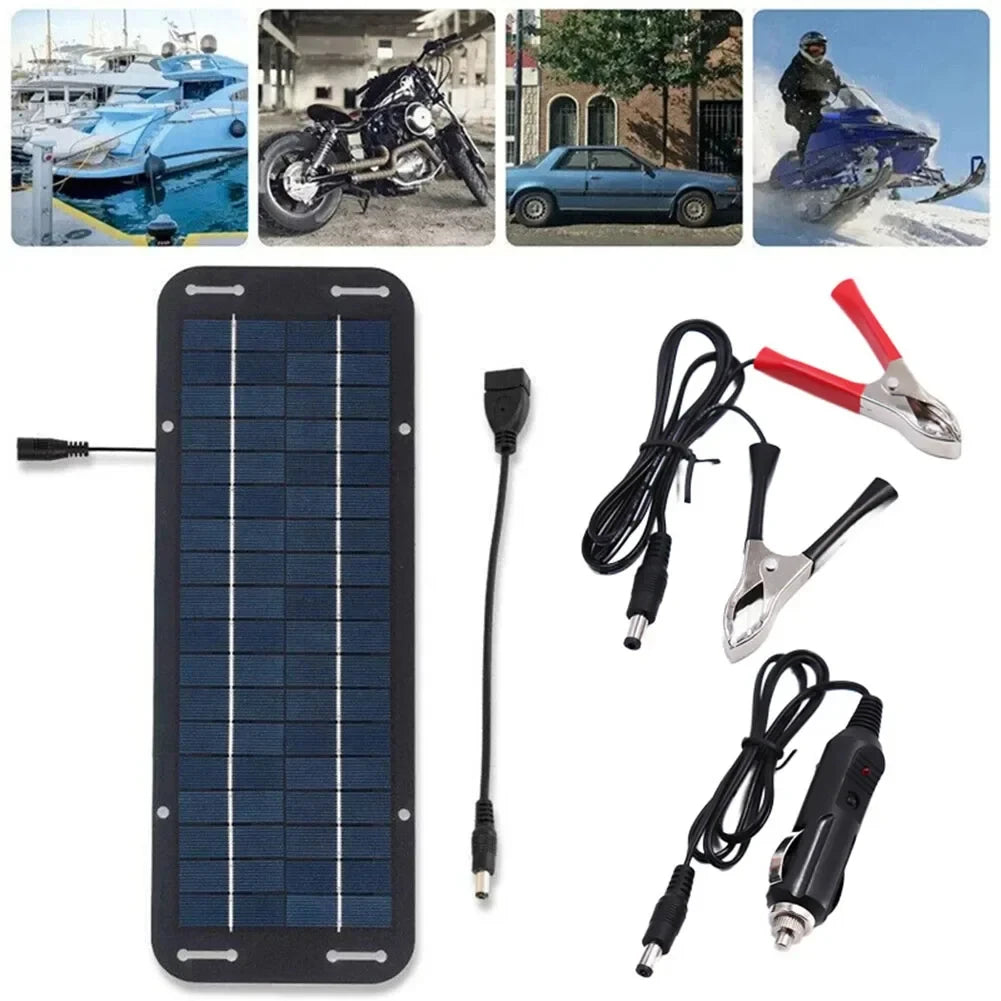 12V Monocrystalline Solar Battery Trickle Charger Panel Kit for Car, Van & Boat