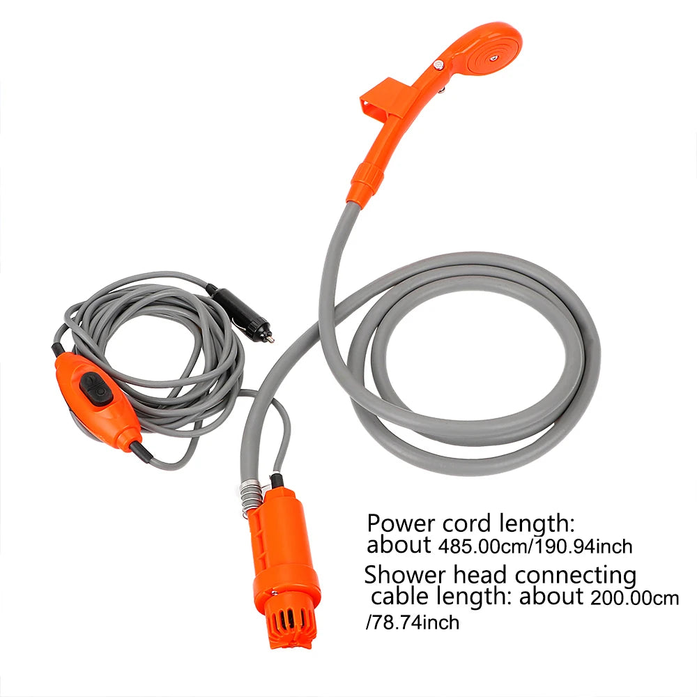 12V Portable RV Caravan Shower Pump Kit with Car Plug Adapter