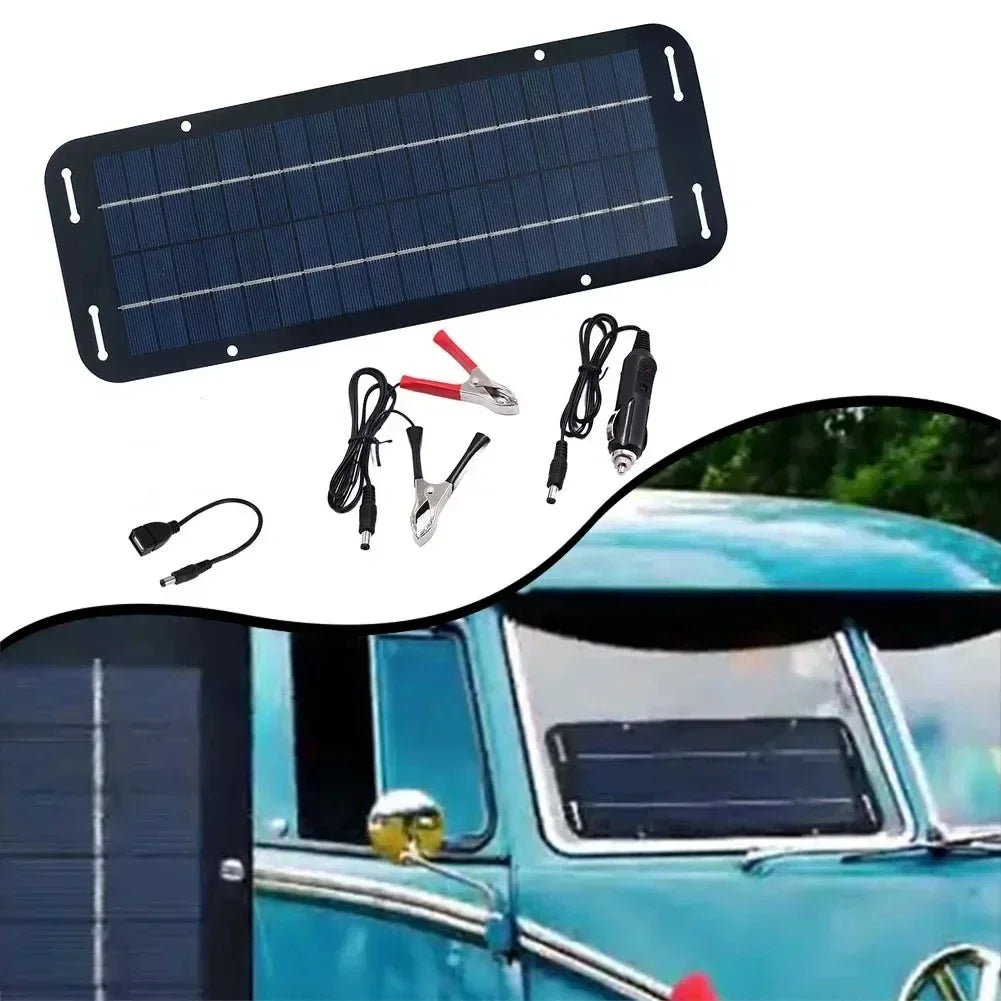 12V Monocrystalline Solar Battery Trickle Charger Panel Kit for Car, Van & Boat