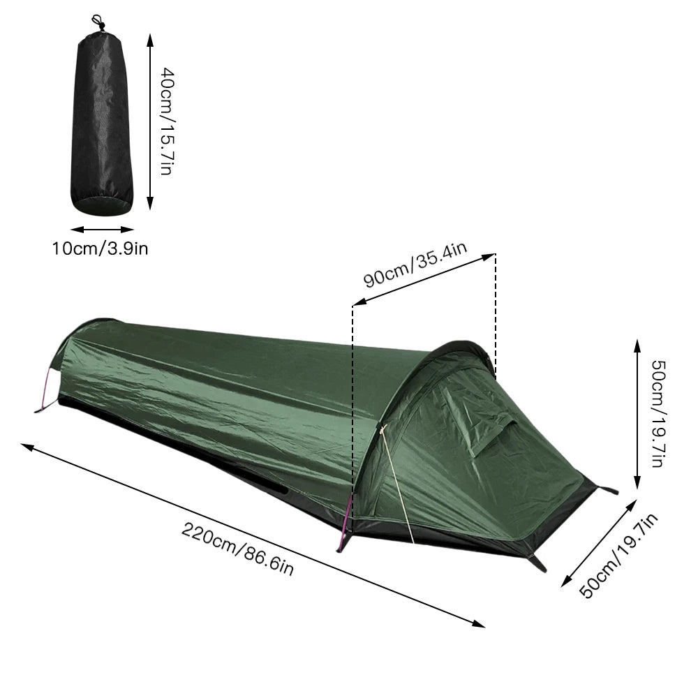 Lightweight 1 Person Hiking Tent Waterproof Outdoor Camping Shelter with Aluminium Poles