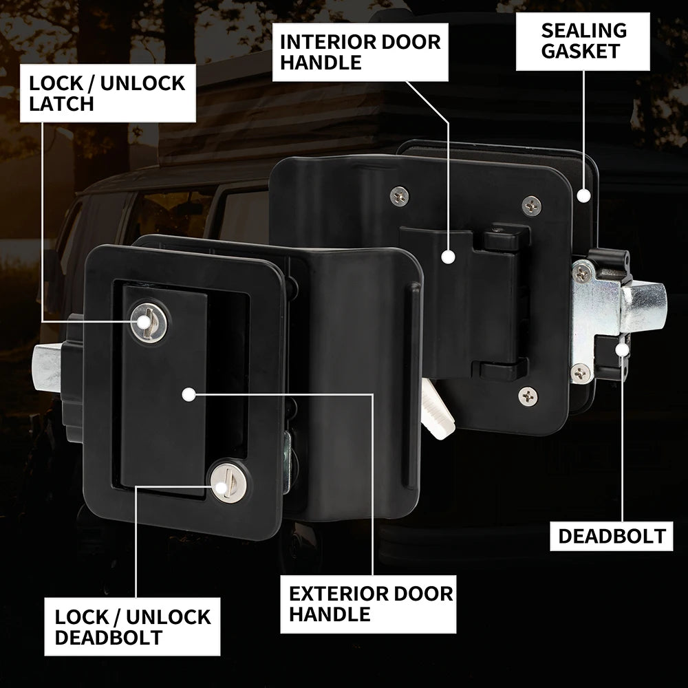 RV Entry Door Lock with Deadbolt & Key for Trailer and Camper