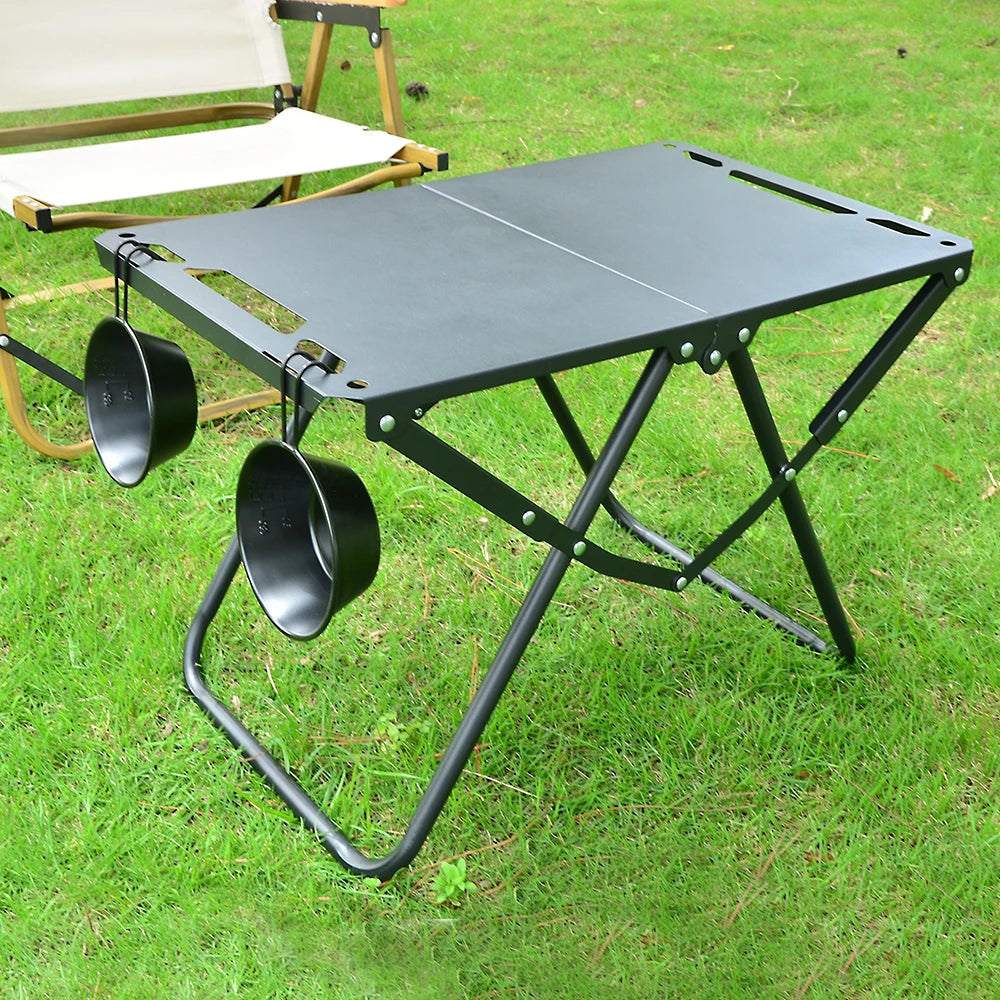 Portable Folding Table Carbon Steel Picnic Camping Table for Beach and Outdoor