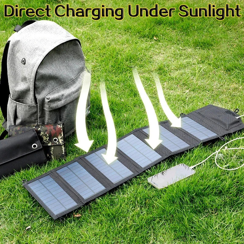 100W 6-Fold Portable Solar Panel Charger with USB 5V & DC Output