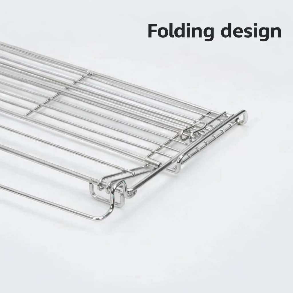 Outdoor Folding Table Side Storage Rack Aluminium Hanging Mesh Extension Basket