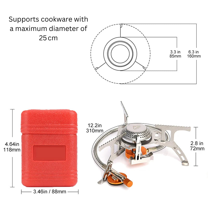 Portable Camping Gas Stove Outdoor Burner for Hiking, Picnic, and Travel