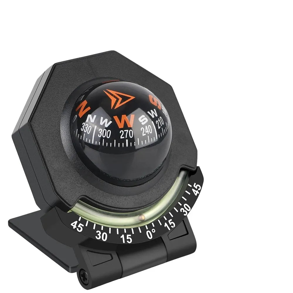 2-in-1 Car Dashboard Compass with Slope Meter – Foldable High-Precision Navigation Tool for Vehicle & Boat
