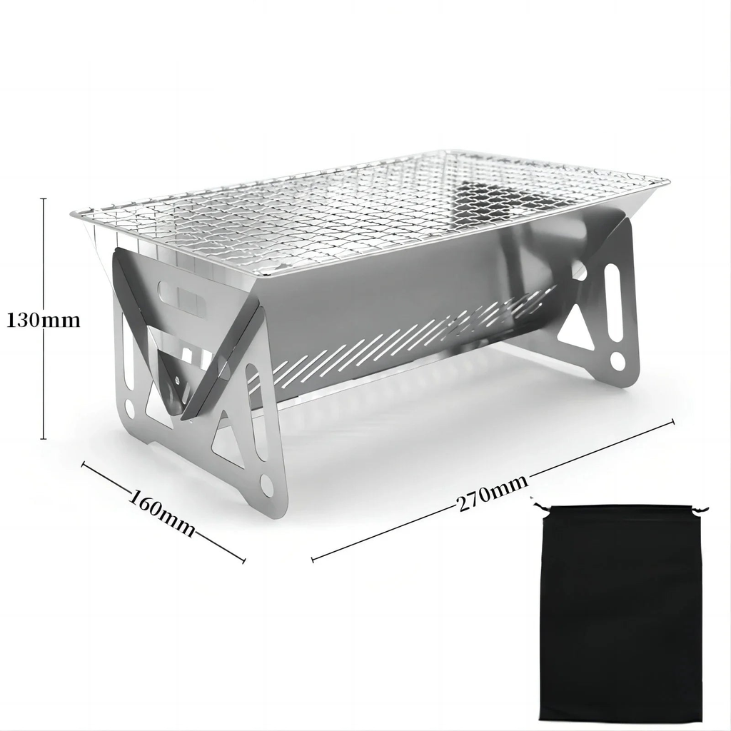 Stainless Steel Camping BBQ Grill Rack for Firewood Stove
