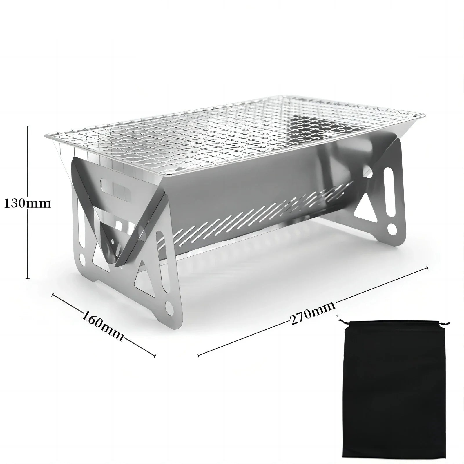 Stainless Steel Camping BBQ Grill Rack for Firewood Stove