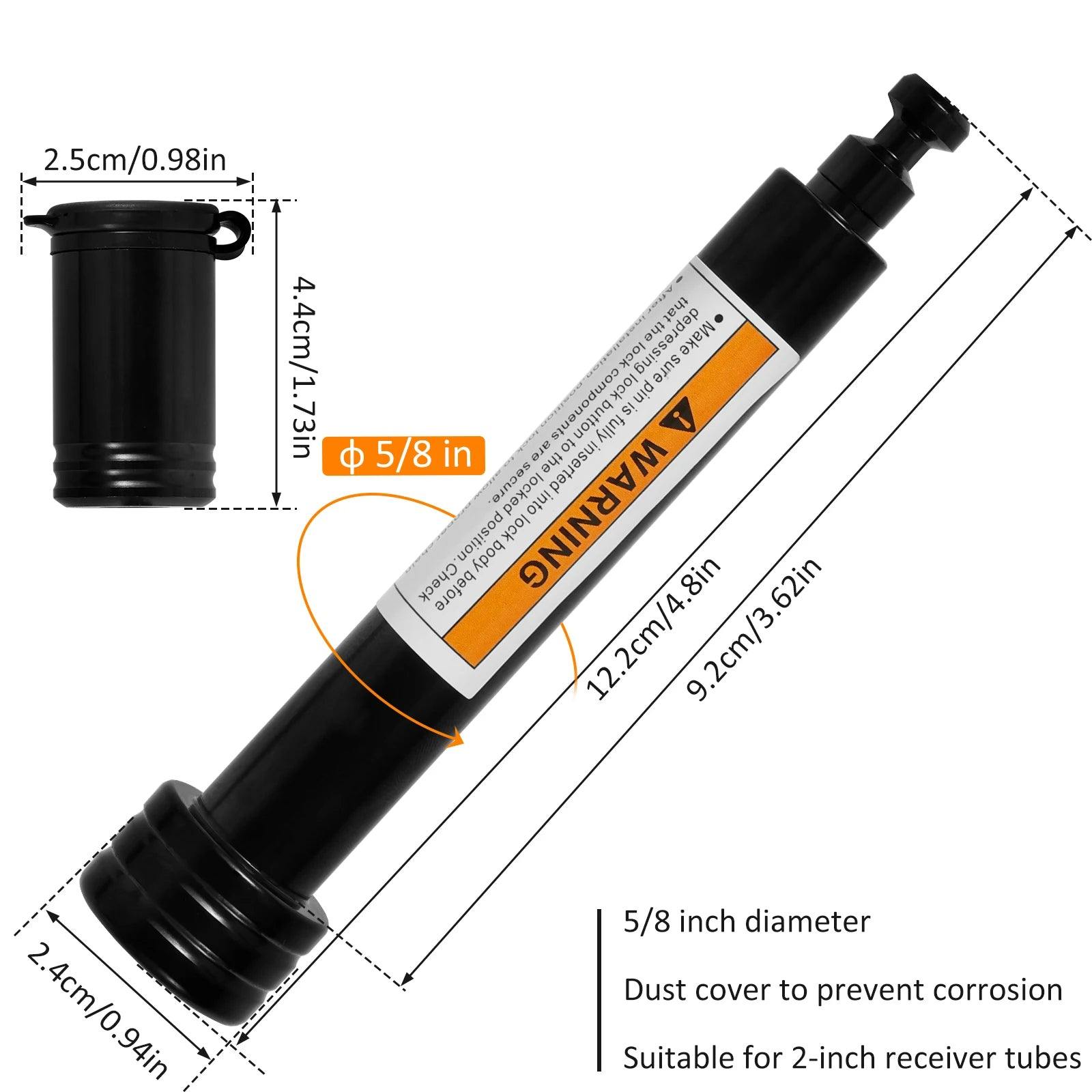 Trailer Hitch Lock Carbon Steel Towing Hitch Receiver Lock Anti-Theft Waterproof Hitch Receiver Pin Lock For RV Truck Keys