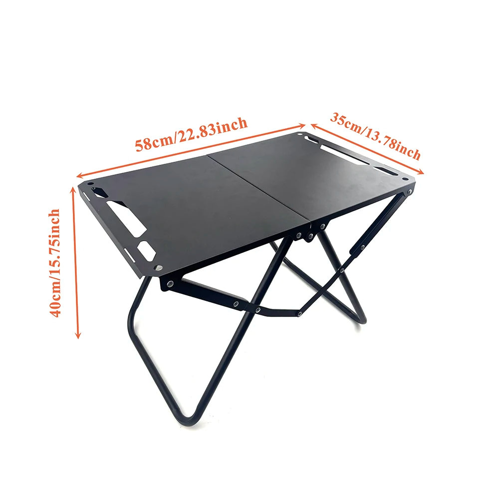 Portable Folding Table Carbon Steel Picnic Camping Table for Beach and Outdoor