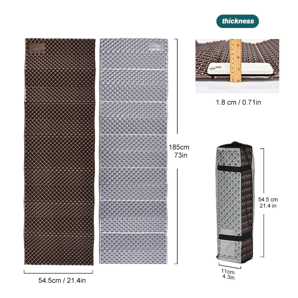Ultralight Folding Camping Pad with Foam Mat and Storage Bag for Hiking Green