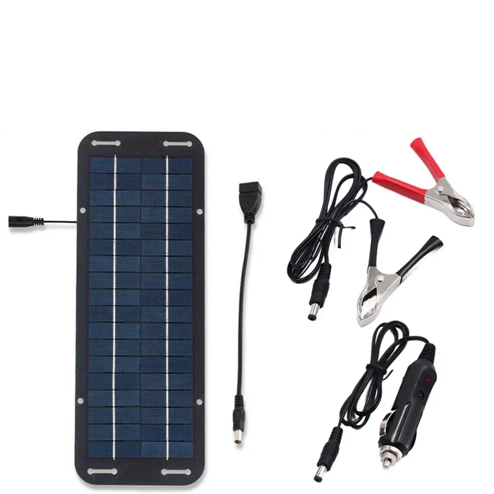 12V Monocrystalline Solar Battery Trickle Charger Panel Kit for Car, Van & Boat