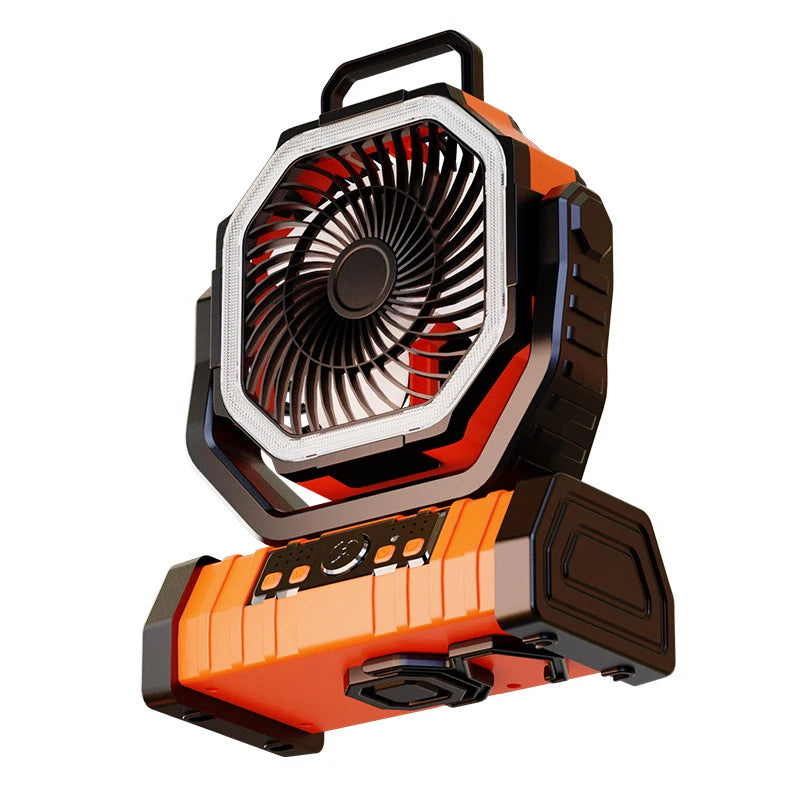 Portable Rechargeable Camping Fan 20000mAh with LED Light Remote Control and Hanging Hook