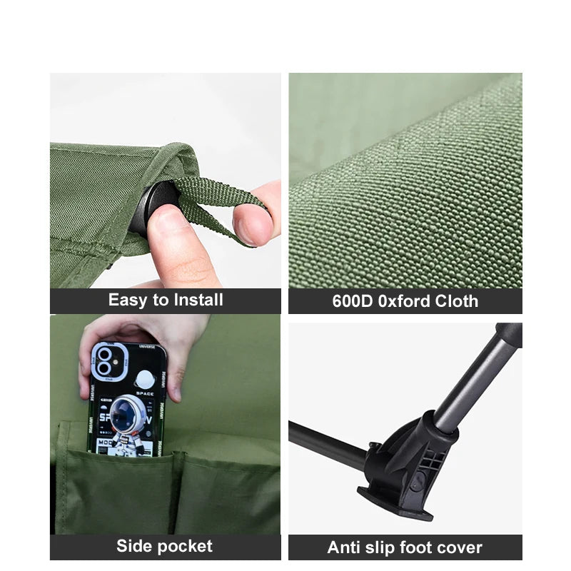 Portable Folding Camping Cot Lightweight Aluminum Outdoor Travel Camping Bed