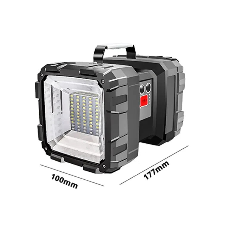Rechargeable LED Spotlight Flashlight Waterproof Dual Head Portable Camping Light