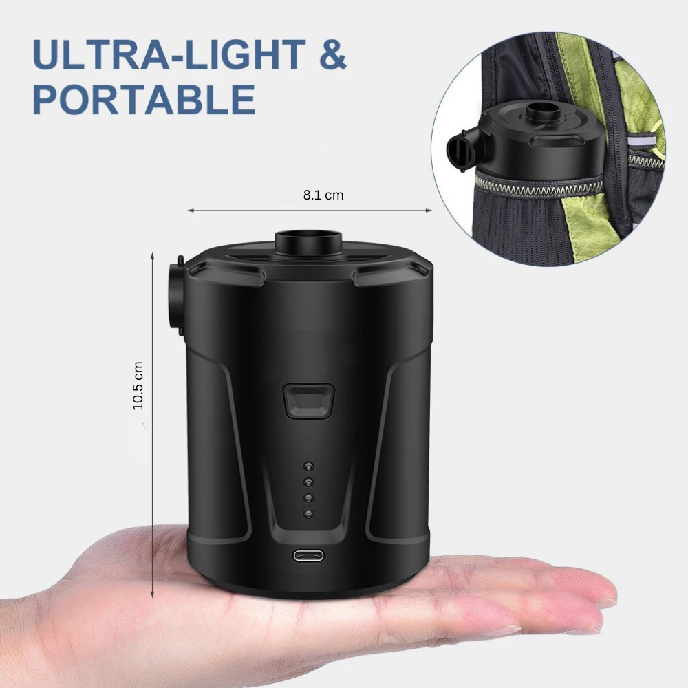 Compact Wireless Air Pump 5000mAh Fast Inflator Deflator for Outdoor & Home Use