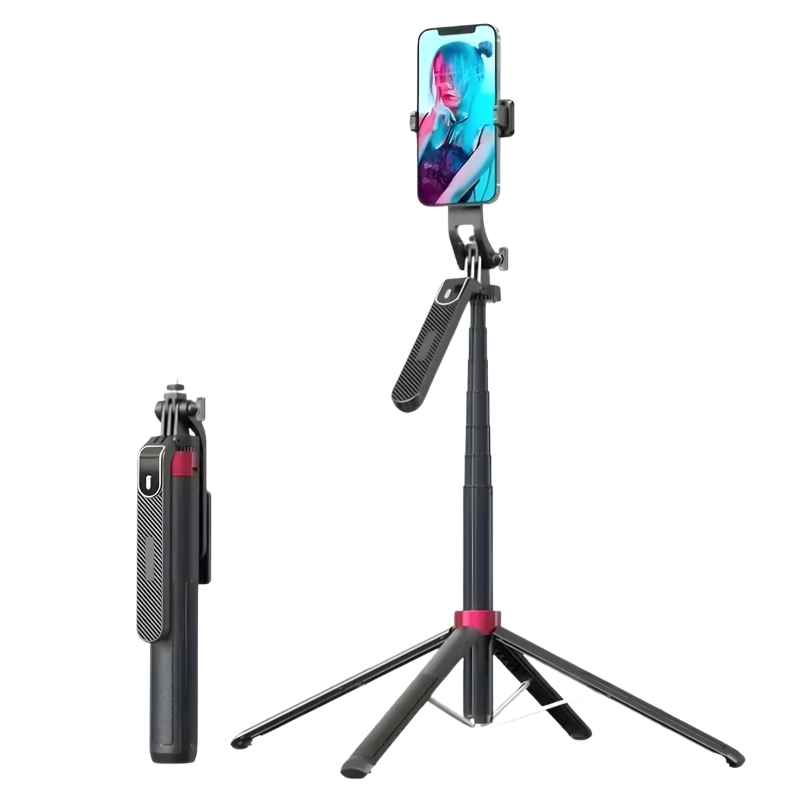 2-in-1 Portable Phone Tripod and Selfie Stick with 360° Rotation for Recording and Live Streaming